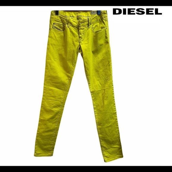 DIESEL lime green Grupee Super slim skinny Jeans - Picture 1 of 13